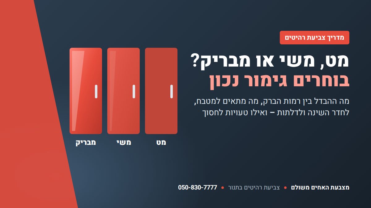 מט, משי או מבריק – איך בוחרים גימור לצביעת רהיטים – מצבעת האחים משולם